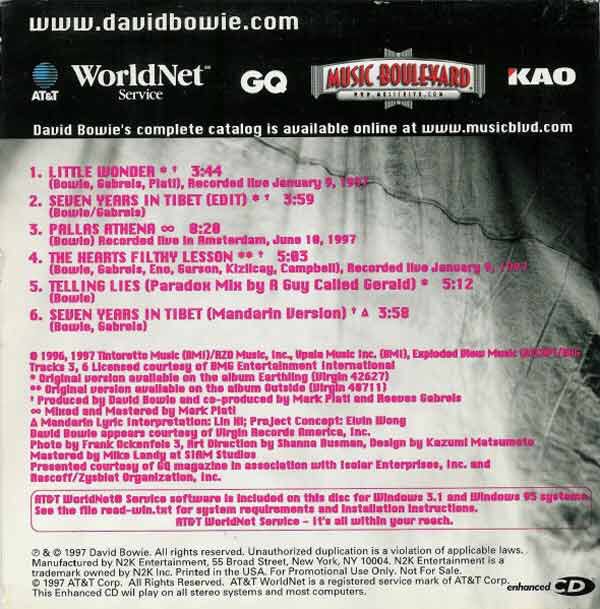 Earthling In The City - David Bowie (CD) music collectible - Main Image 2