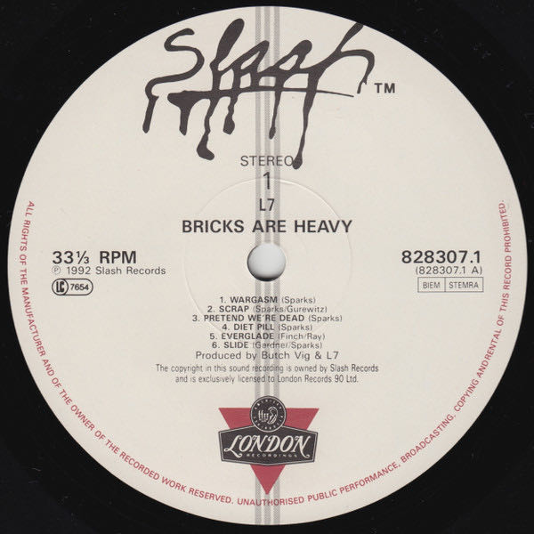 Bricks Are Heavy - L7 (12” - 37) music collectible [Barcode 646315193114] - Main Image 4