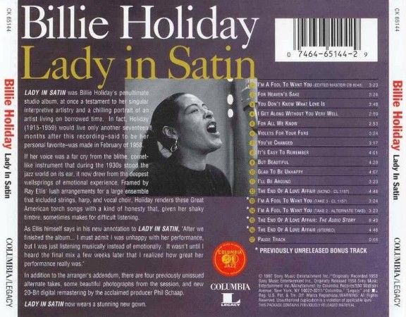 Billie Holiday Lady In Satin - Holiday Billie (CD) music collectible [Barcode 5099706514428] - Main Image 2
