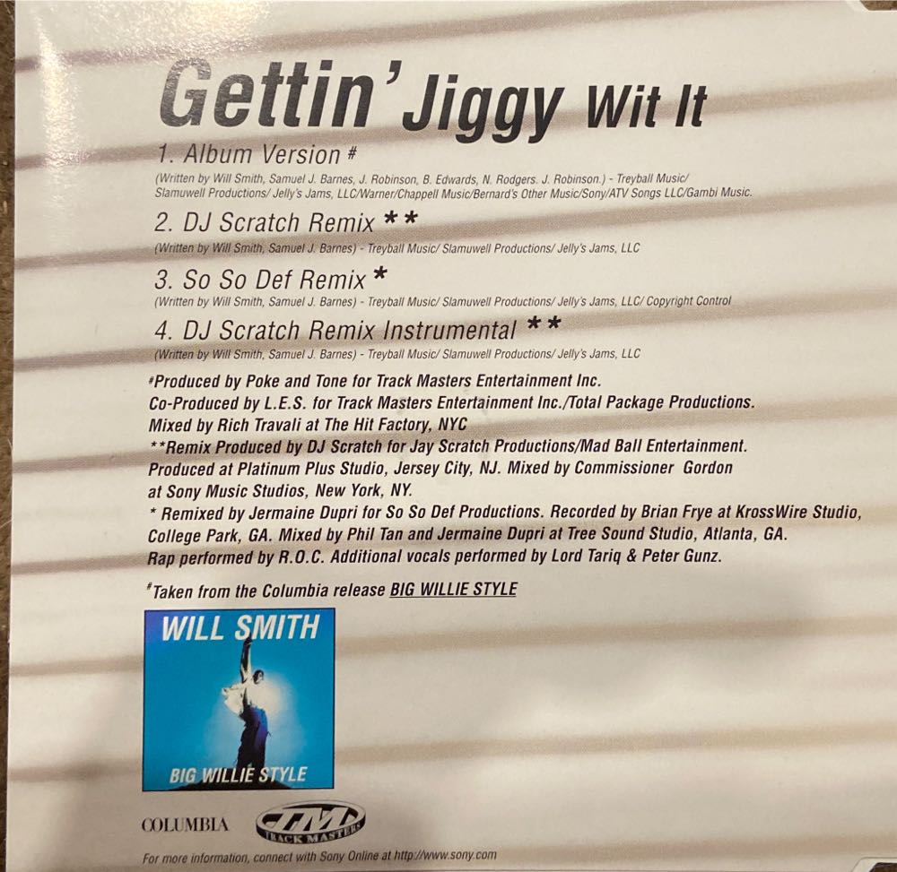 Gettin Jiggy With It - Smith, Will (CD) music collectible [Barcode 5099766534527] - Main Image 2
