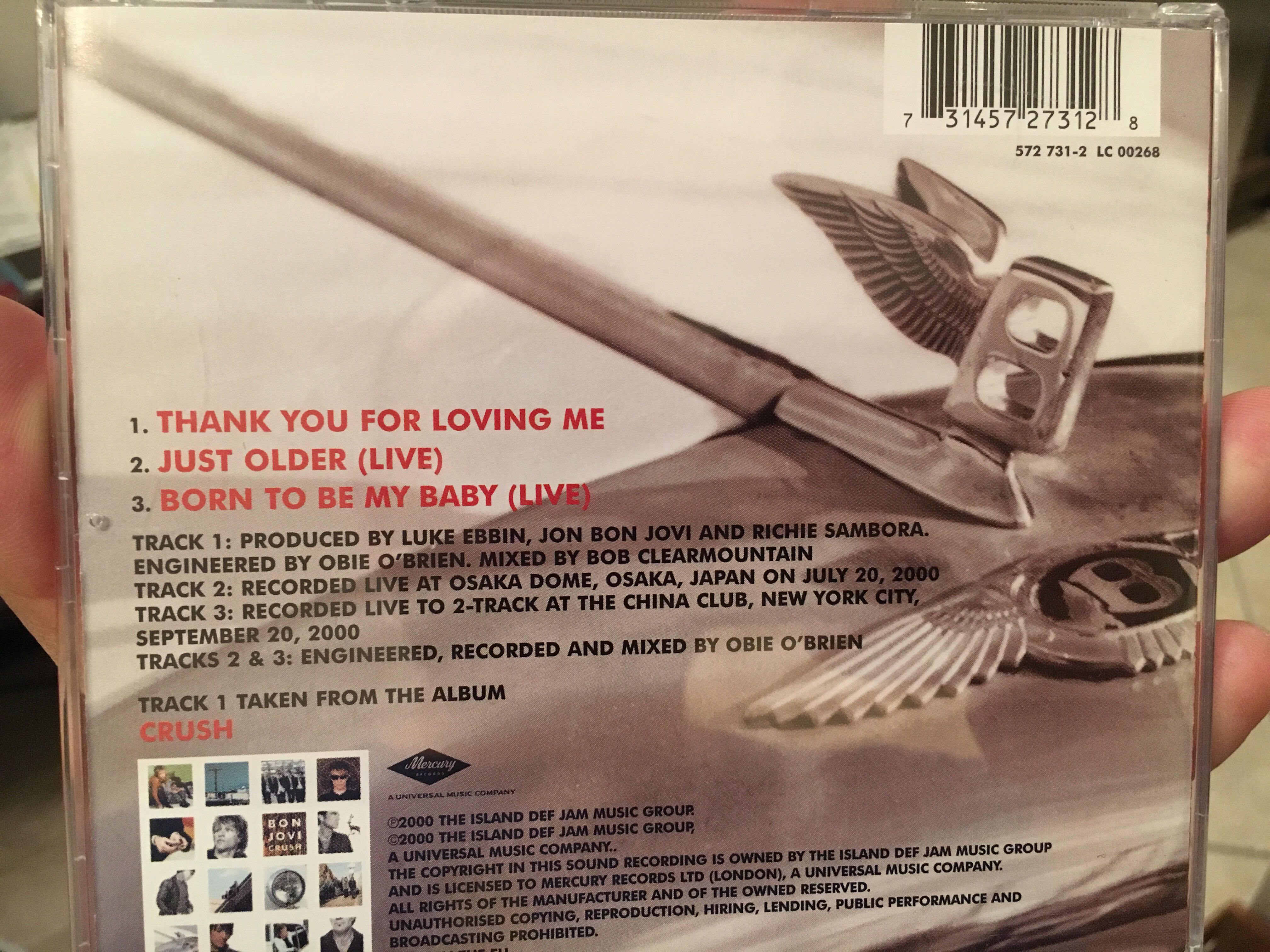 Thank You For Loving Me (single) - Bon Jovi (CD) music collectible [Barcode 731457273128] - Main Image 2