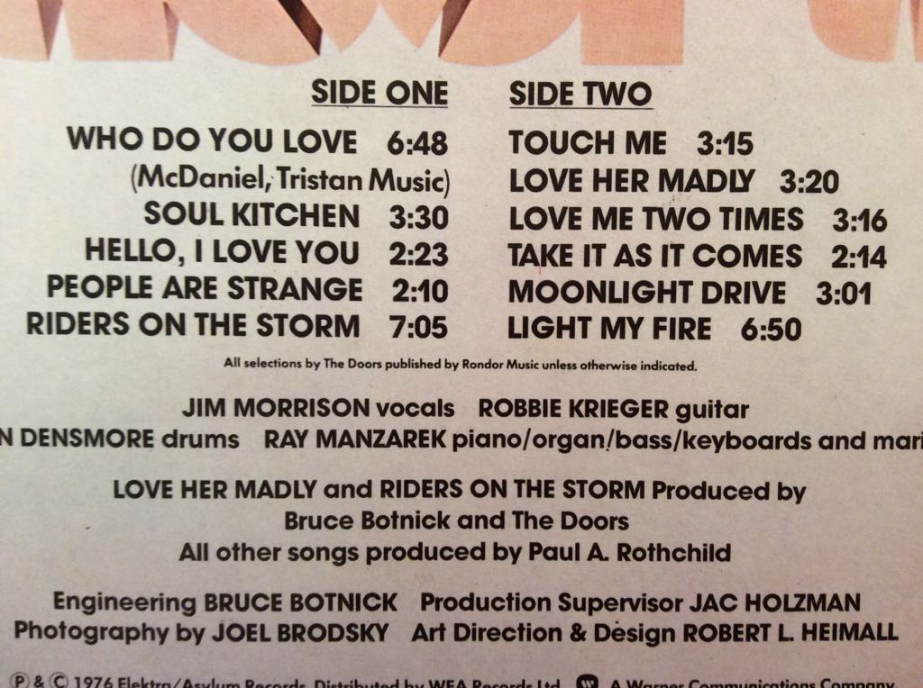 Best Of The Doors, The - Doors, The (12” - 44) music collectible - Main Image 2