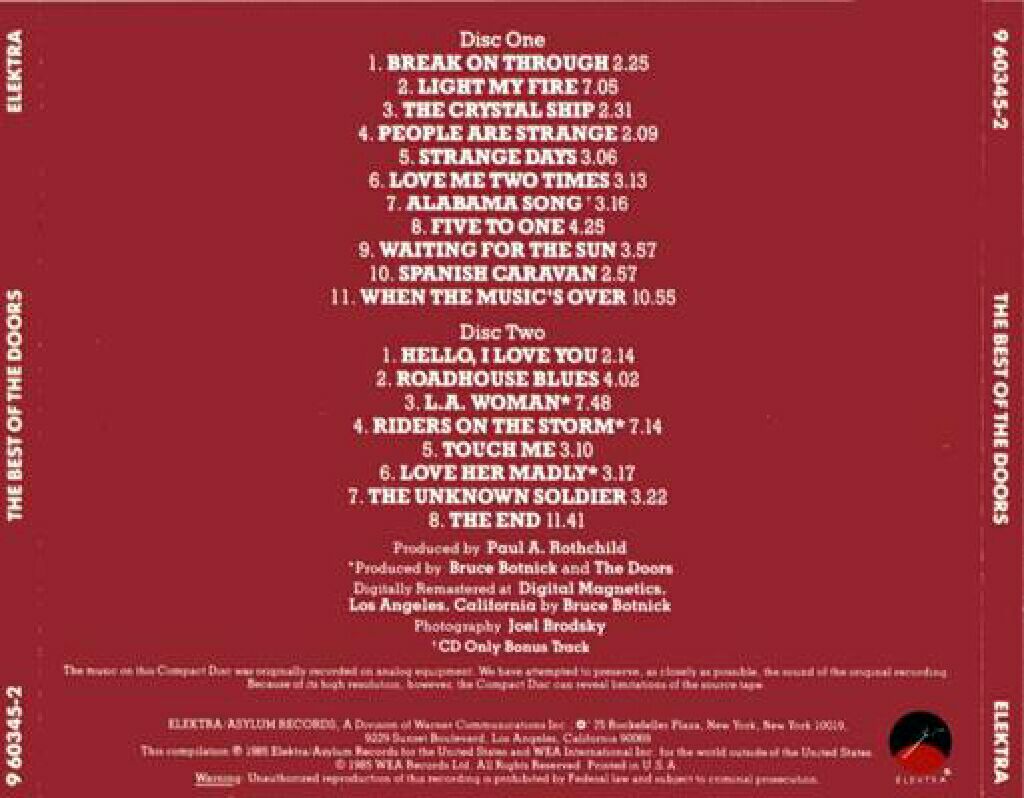 Best Of The Doors, The - Doors (CD) music collectible - Main Image 2