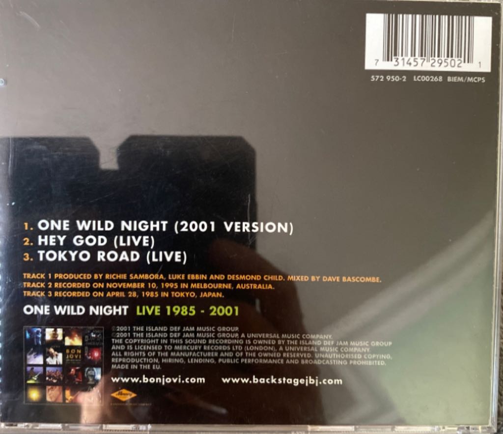 One Wild Night Pt.2 - Bon Jovi (CD) music collectible [Barcode 731457295021] - Main Image 2