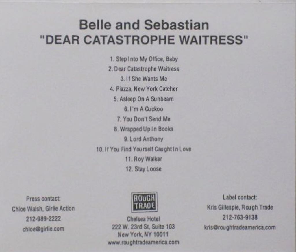Dear Catastrophe Waitress - Belle & Sebastian (CD - 48) music collectible [Barcode 060768321625] - Main Image 2