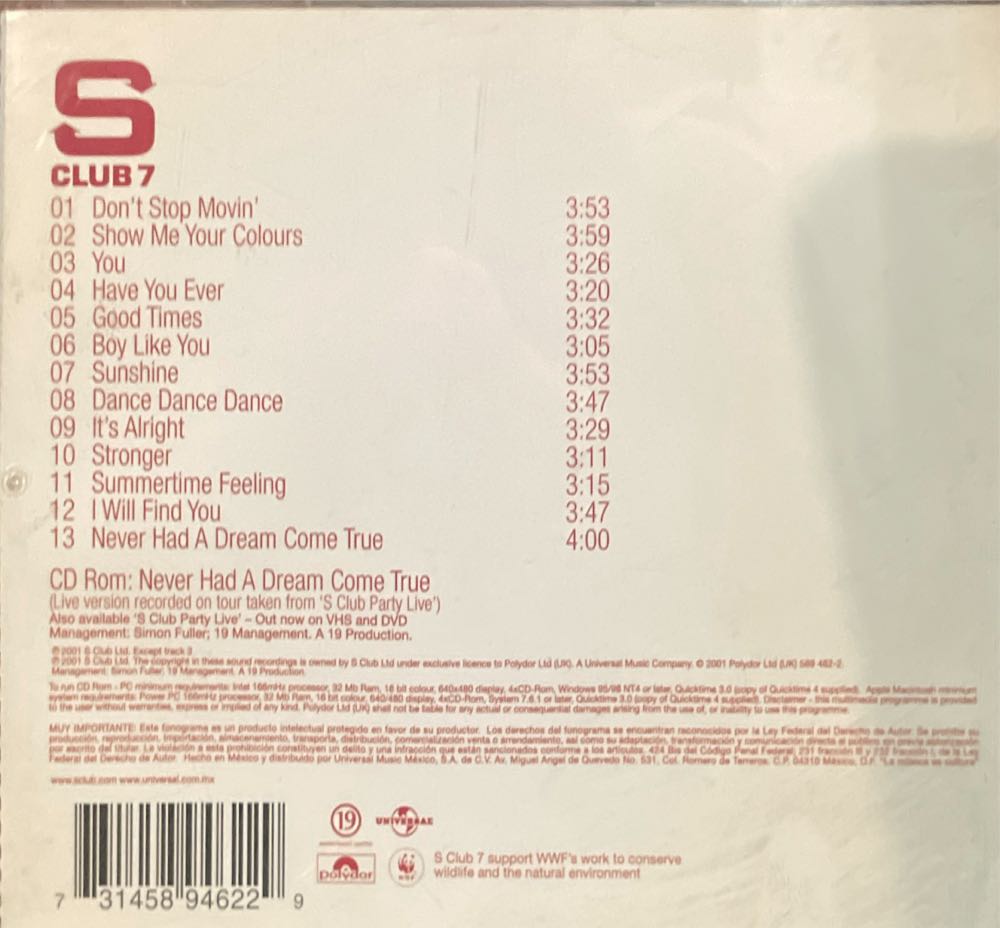 Sunshine - S Club 7 (CD) music collectible [Barcode 731458946229] - Main Image 2