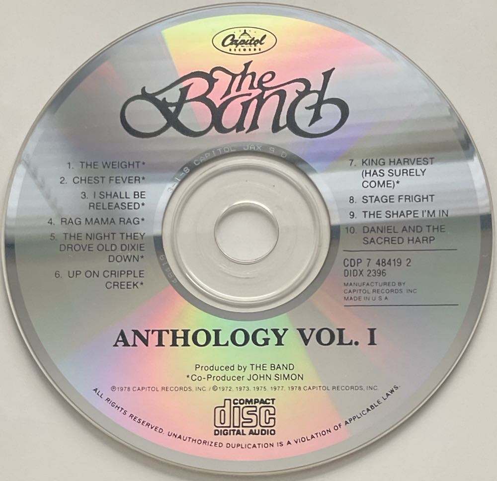 Anthology Volume 1 - Band, The (CD - 40) music collectible [Barcode 077774841924] - Main Image 4