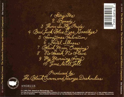 The Southern Harmony And Musical Companion - Black Crowes, The (CD - 51) music collectible [Barcode 075992691628] - Main Image 2