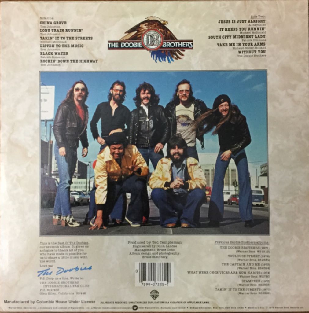 Best of the Doobies - Doobie Brothers, The (12”) music collectible [Barcode 075992733519] - Main Image 2