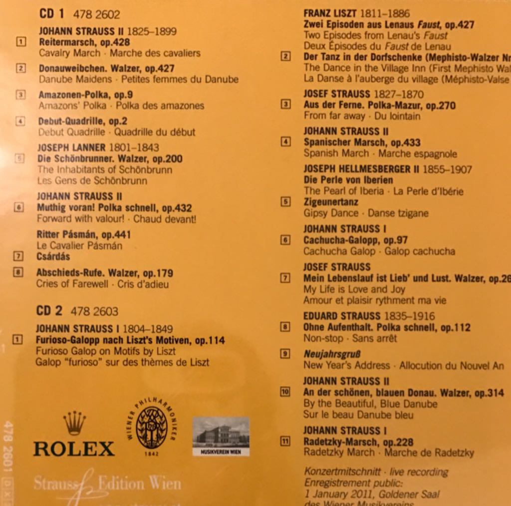 New Years Concert 2011 - Wiener Philharmoniker (CD) music collectible [Barcode 028947826019] - Main Image 2