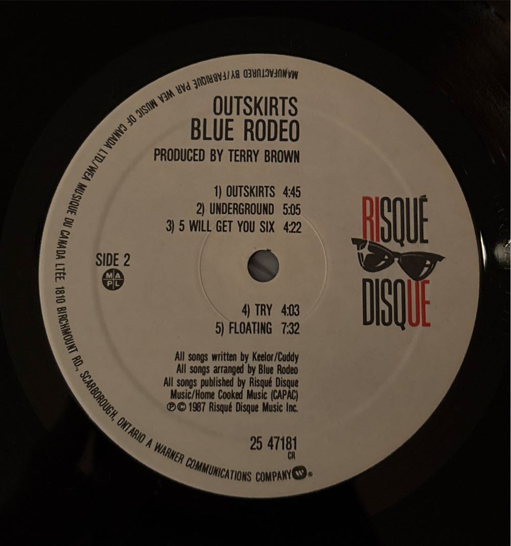 Outskirts - Blue Rodeo (12”) music collectible - Main Image 4