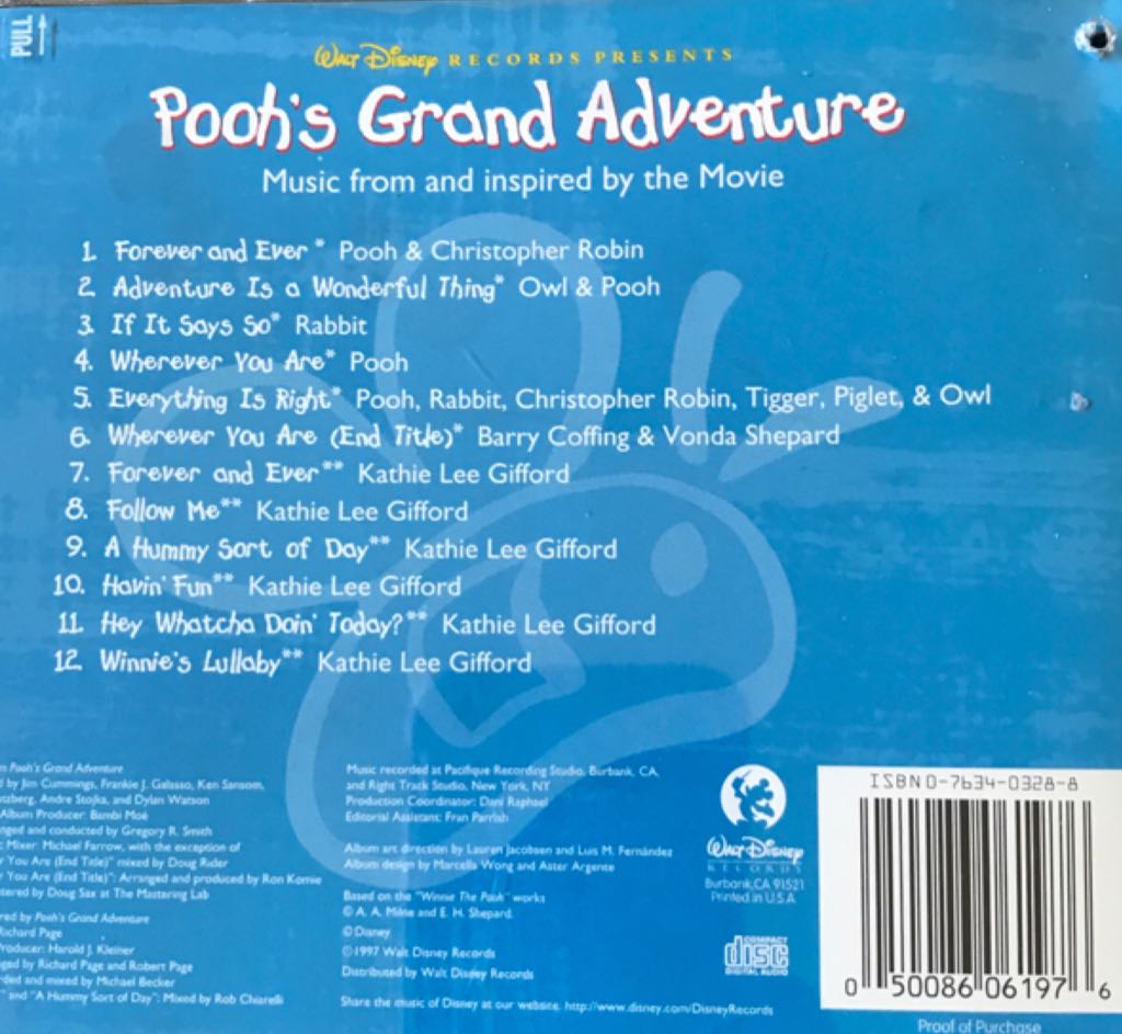 Pooh’s Grand Adventure - Original Motion Picture Soundtrack (CD) music collectible [Barcode 050086061976] - Main Image 2