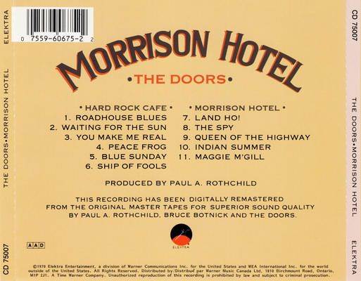Morrison Hotel - Doors, The (CD) music collectible [Barcode 075597500721] - Main Image 2