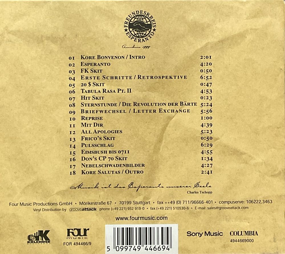 Esperanto - Freundeskreis (CD) music collectible [Barcode 5099749446694] - Main Image 2