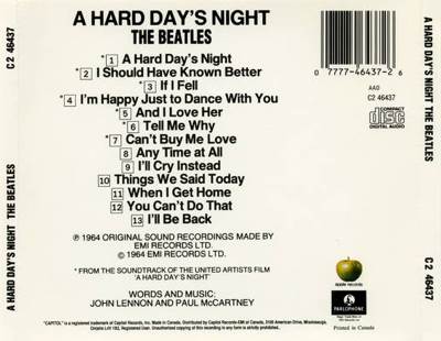 A Hard Day’s Night - The Beatles (12” - 30) music collectible [Barcode 077774643726] - Main Image 2