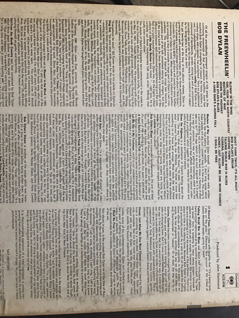 The Freewheelin’ Bob Dylan - Dylan, Bob (12” - 50) music collectible [Barcode 886978170712] - Main Image 2