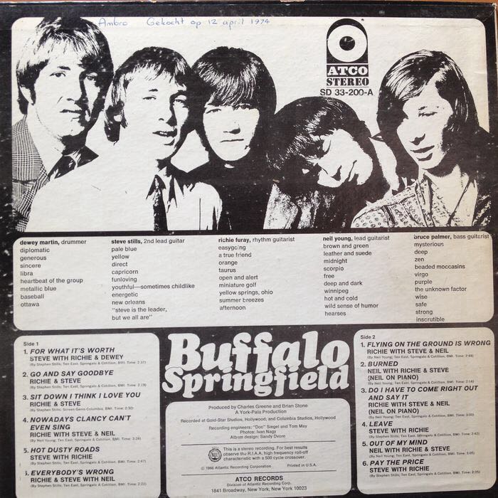 Buffalo Springfield - Buffalo Springfield (12” - 36) music collectible - Main Image 2