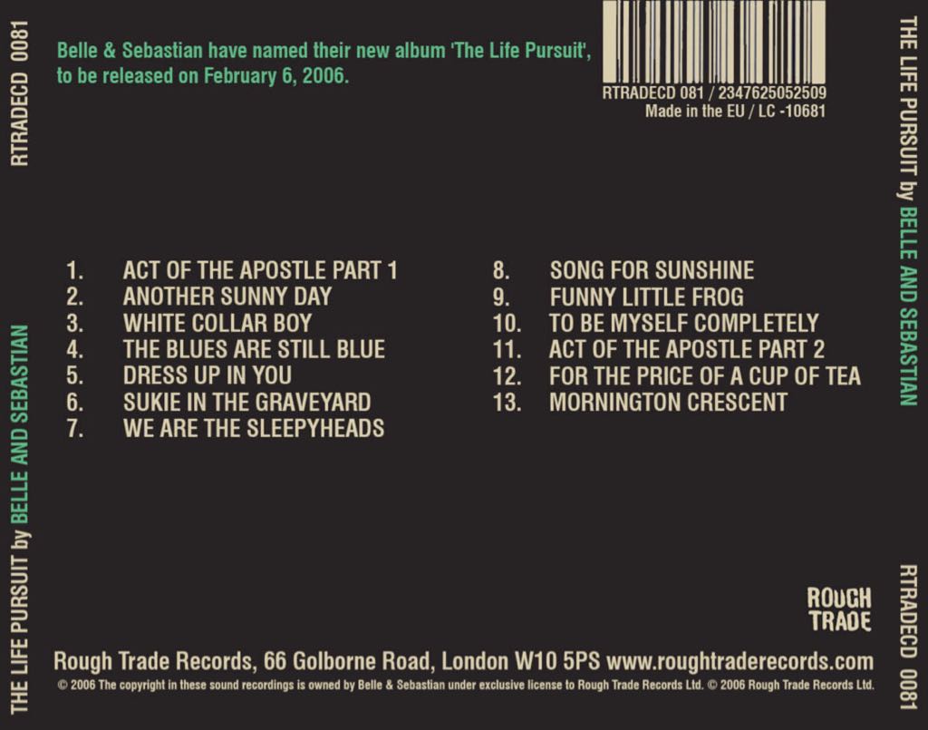 The Life Pursuit - Belle & Sebastian (MP3 - 4913) music collectible [Barcode 0074486106952] - Main Image 2