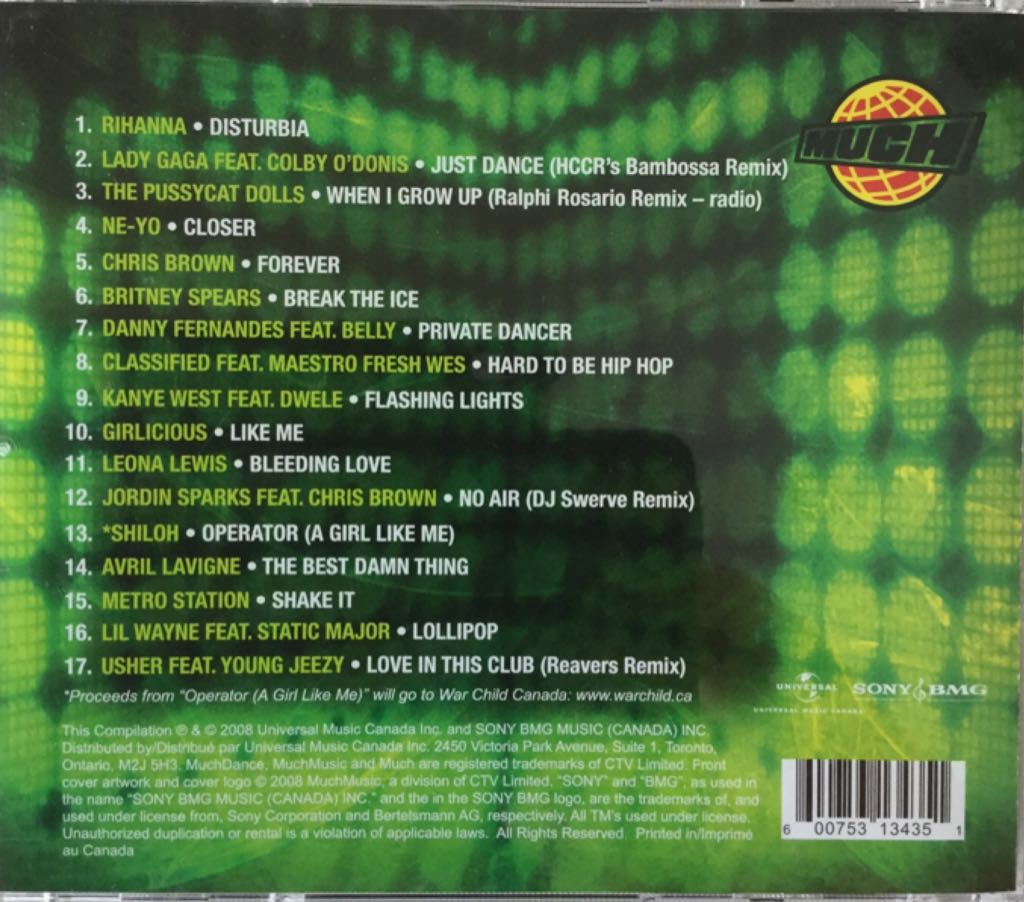 Much Dance 2009 - Much Dance (CD) music collectible [Barcode 600753134351] - Main Image 2