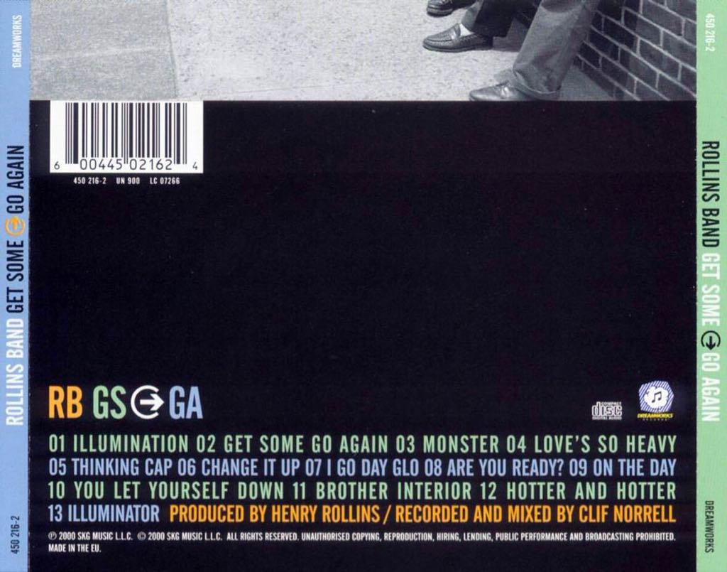 Get Some Go Again - Rollins Band (CD - 55) music collectible [Barcode 600445021624] - Main Image 2