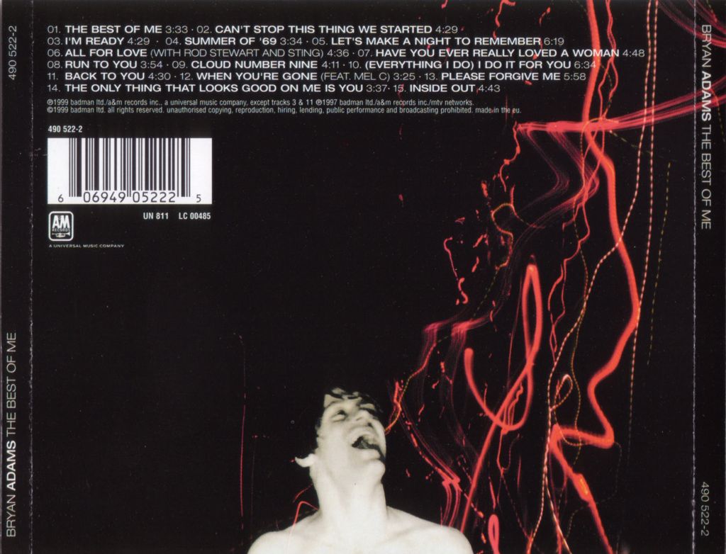 best of me, The - Bryan Adams (CD - 73) music collectible [Barcode 606949052225] - Main Image 2