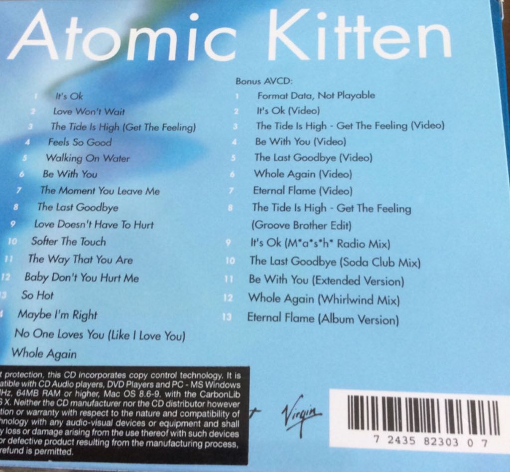 Feels So Good - Atomic Kitten (CD) music collectible [Barcode 724358230307] - Main Image 2