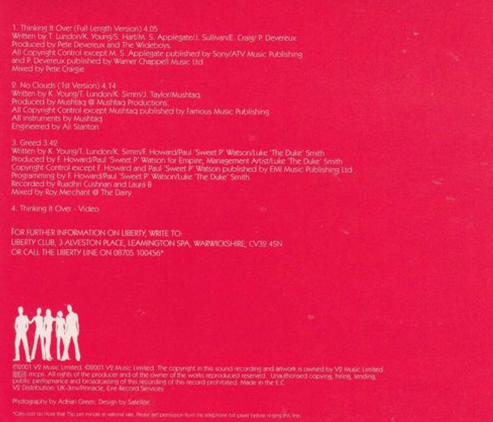 Thinking It Over - Liberty X (CD) music collectible [Barcode 5033197177731] - Main Image 2