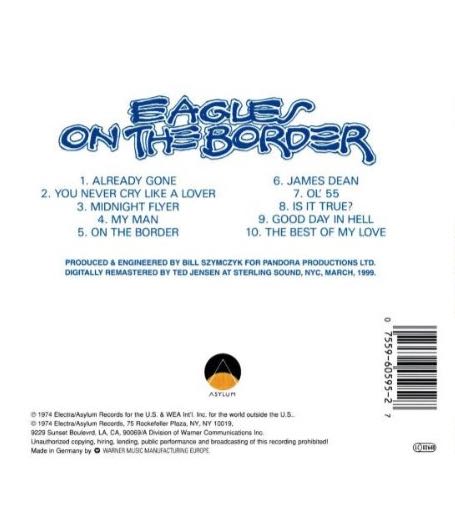 On The Border - Eagles (CD - 40) music collectible [Barcode 075596059527] - Main Image 2
