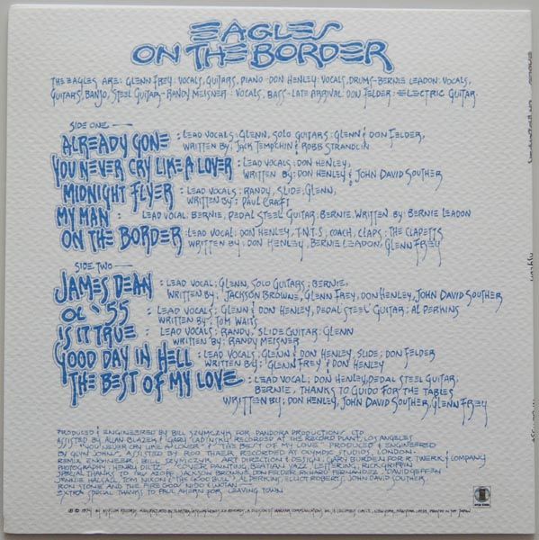 On The Border - Eagles (12” - 4029) music collectible - Main Image 2