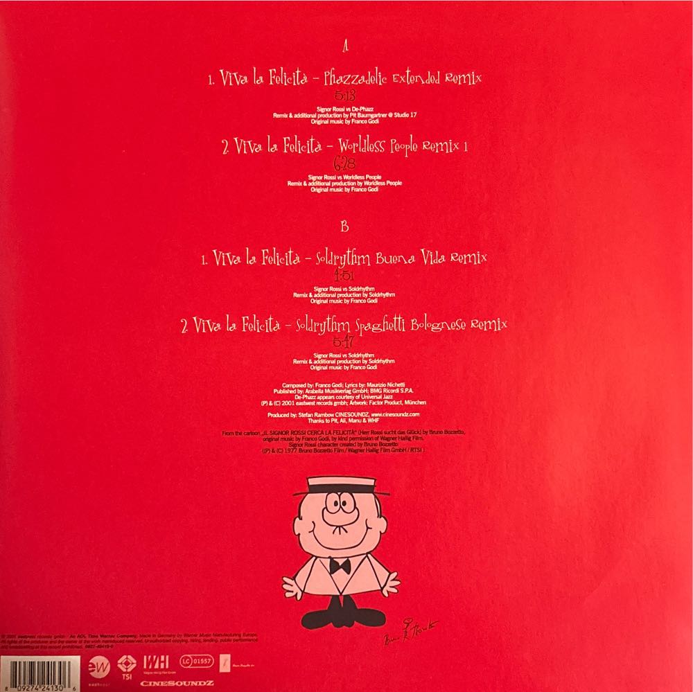 Viva La Felicita - Signor Rossi vs. De-Phazz (12”) music collectible [Barcode 809274241306] - Main Image 2