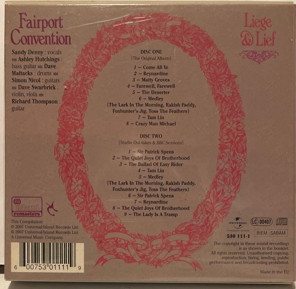 Liege & Lief - Fairport Convention (ALAC - 149) music collectible [Barcode 600753011119] - Main Image 2