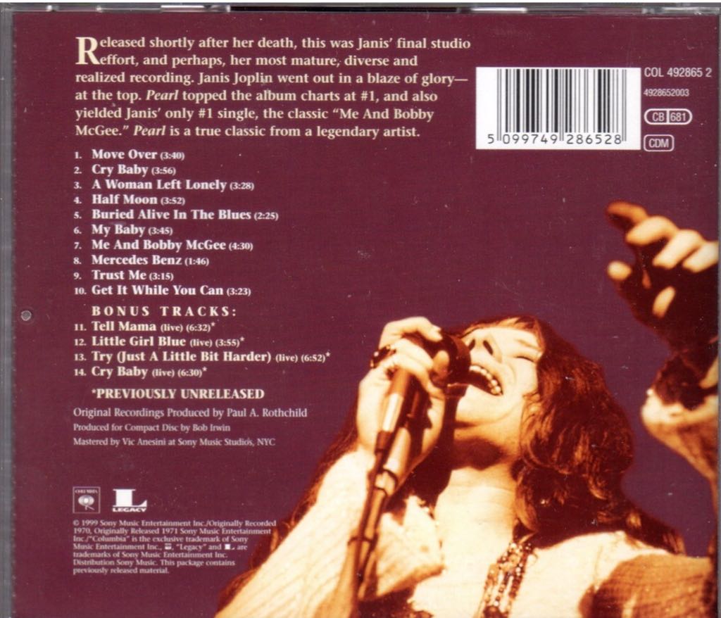 Pearl Legacy Edition - Joplin, Janis (CD) music collectible [Barcode 074646578629] - Main Image 2