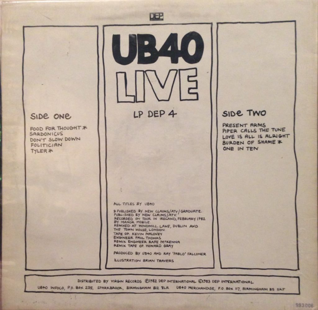 Live - UB40 (12” - 51:53) music collectible - Main Image 2
