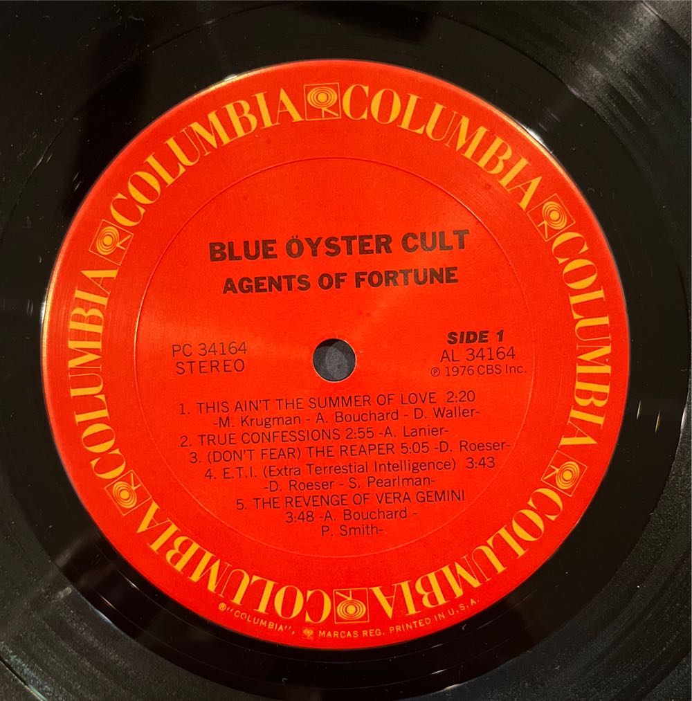 Agents Of Fortune - Blue Oyster Cult (12” - 3635) music collectible - Main Image 3