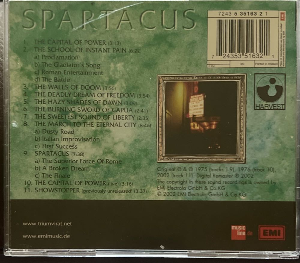 Spartacus - Triumvirat (CD - 49) music collectible [Barcode 724353516321] - Main Image 2