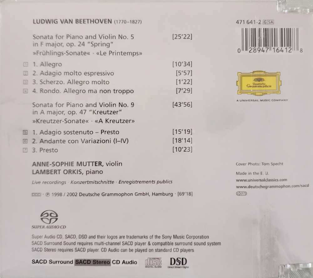 Spring And Kreutzer Sonatas - Anne Sophie Mutter (SACD) music collectible [Barcode 028947164128] - Main Image 2
