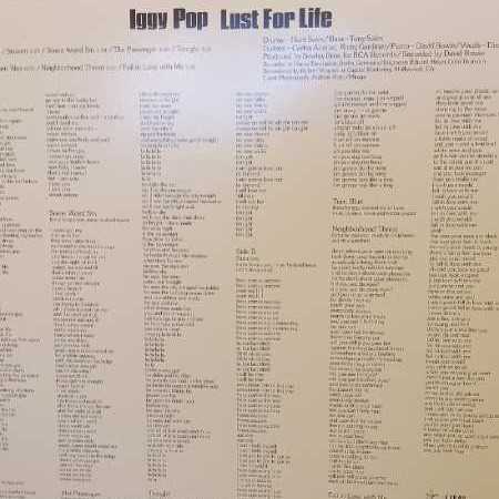 Lust For Life - Pop, Iggy (12” - 41) music collectible [Barcode 646315152517] - Main Image 2