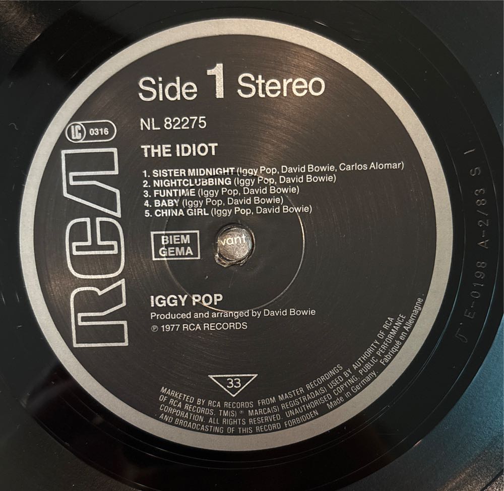 The Idiot - Pop, Iggy (12”) music collectible - Main Image 3