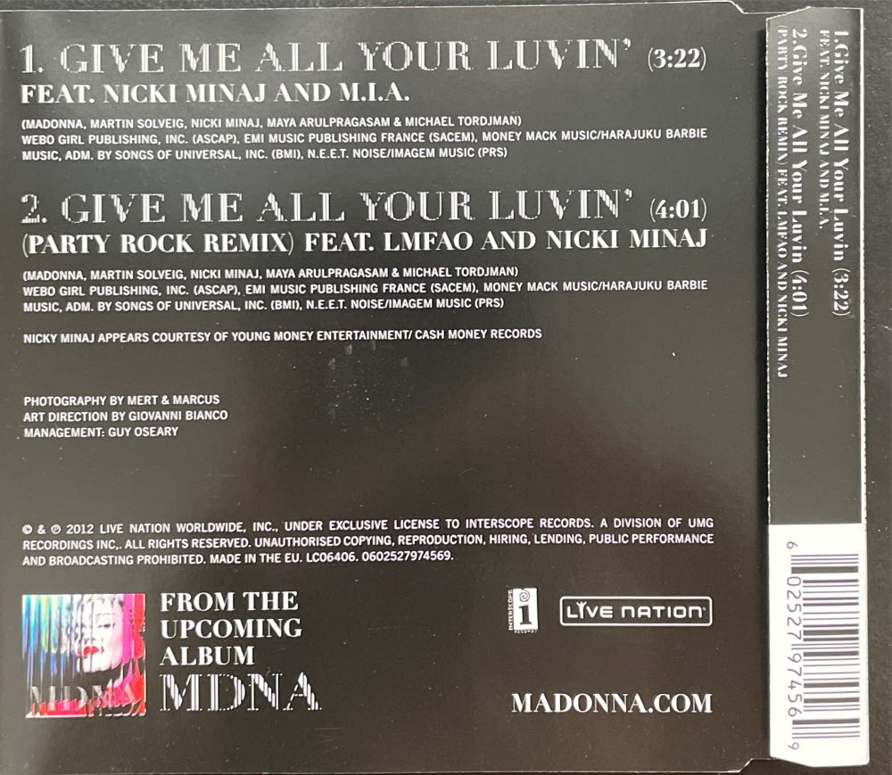 Give Me All Your Luvin’ Promo Pack - Madonna (CD) music collectible [Barcode 602527974569] - Main Image 2