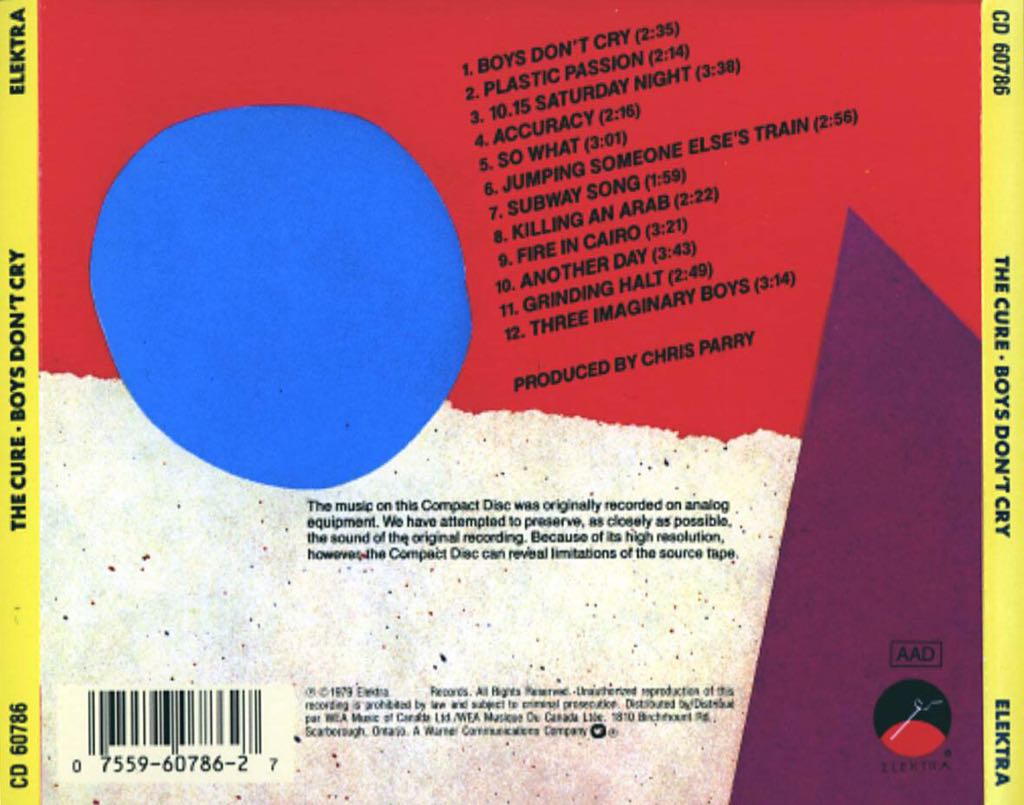 Boys Don’t Cry (WMA) - Cure (CD) music collectible - Main Image 2