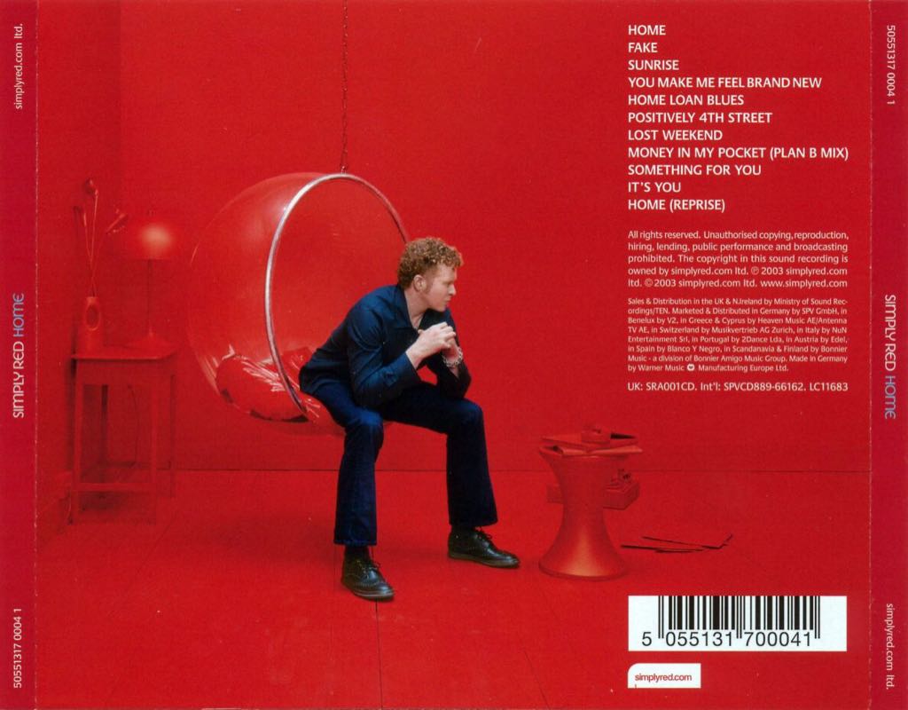 Home - Simply Red (CD/DVD) music collectible [Barcode 5055131700157] - Main Image 2