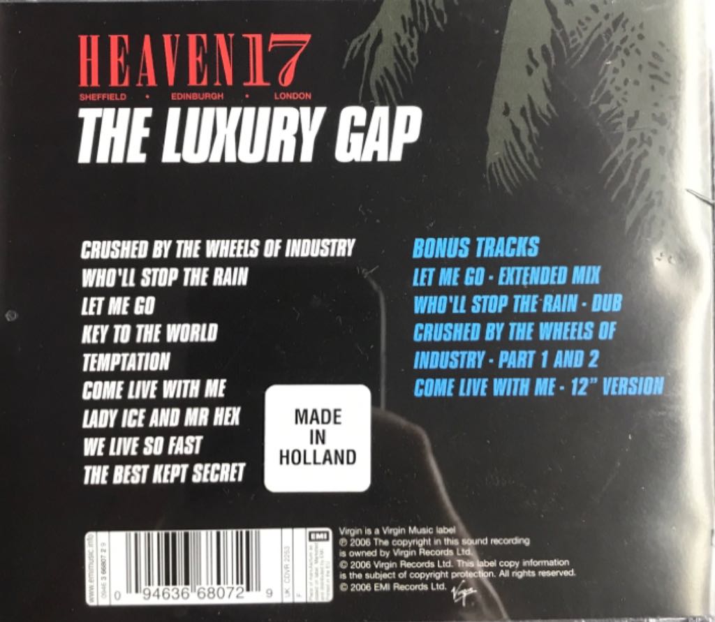 The Luxury Gap - Heaven 17 (CD) music collectible [Barcode 094636680729] - Main Image 2