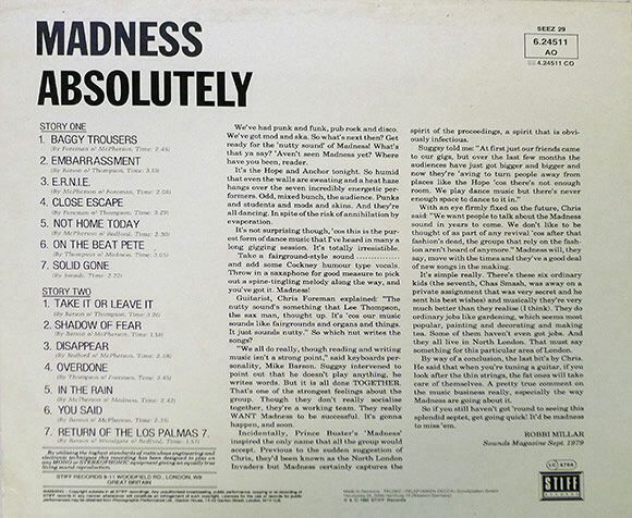 Absolutely - Madness (12” - 39) music collectible - Main Image 2