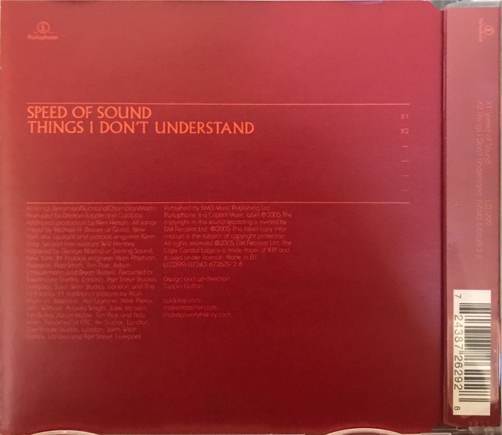 Speed Of Sound - Coldplay (CD) music collectible [Barcode 724387262928] - Main Image 2
