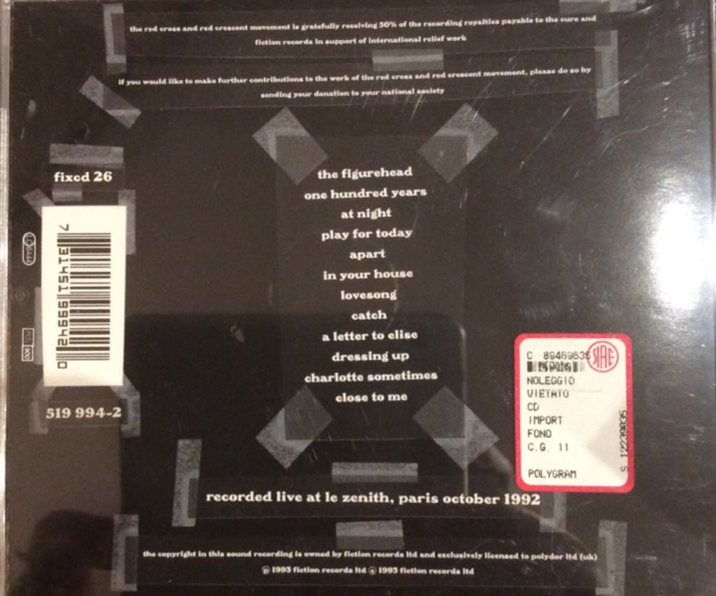 Paris - The Cure (CD) music collectible [Barcode 731451999420] - Main Image 2