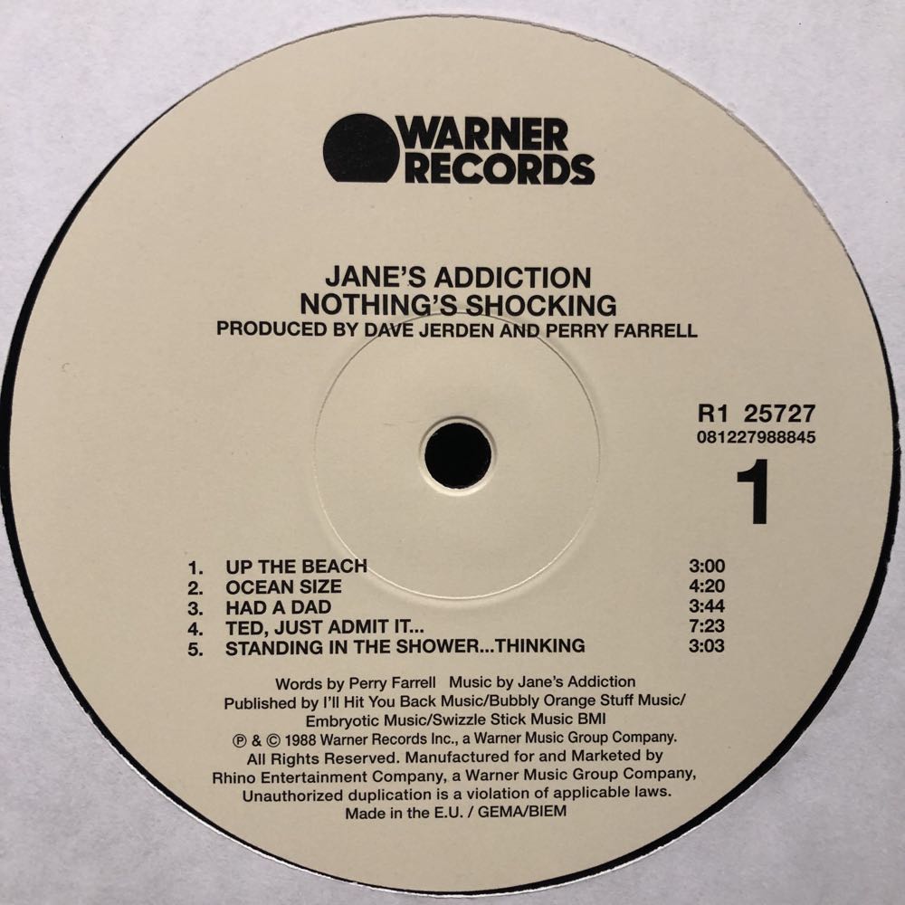Nothing’s Shocking - Jane’s Addiction (12” - 45) music collectible [Barcode 081227988845] - Main Image 3