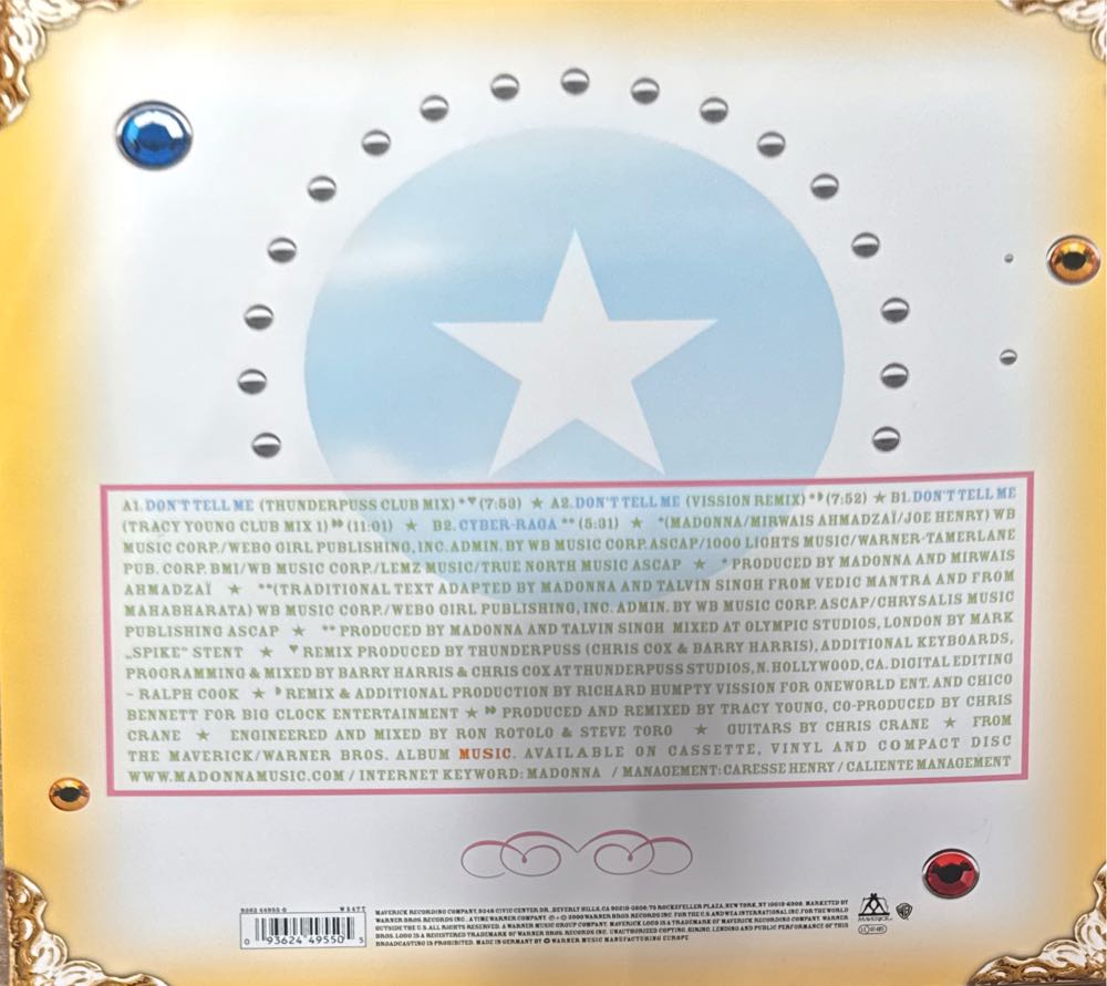 Don’t Tell Me - Madonna (12”) music collectible [Barcode 093624495505] - Main Image 2