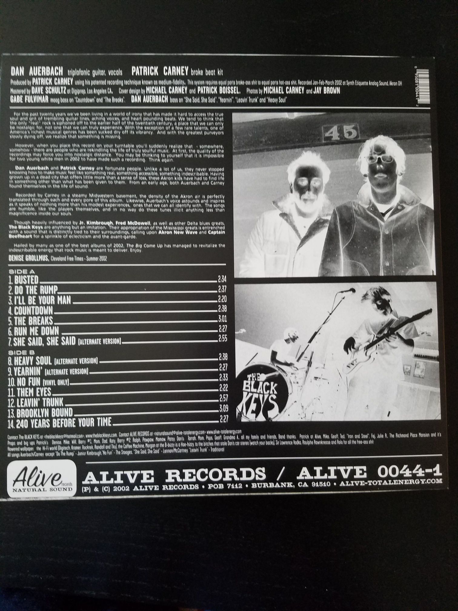 The Big Come Up - Black Keys, The (12”) music collectible - Main Image 2