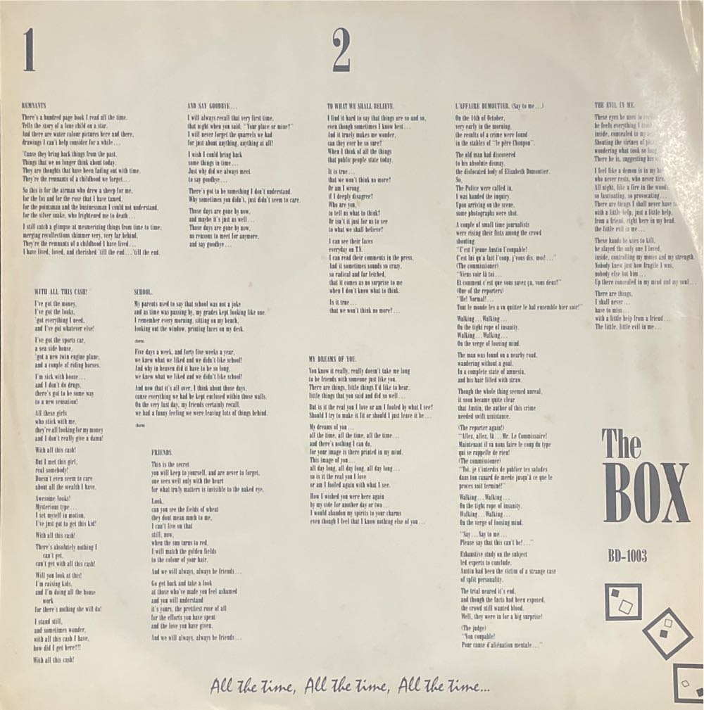 All The Time, All The Time, All The Time... - Box, The (12”) music collectible [Barcode 068381258328] - Main Image 4