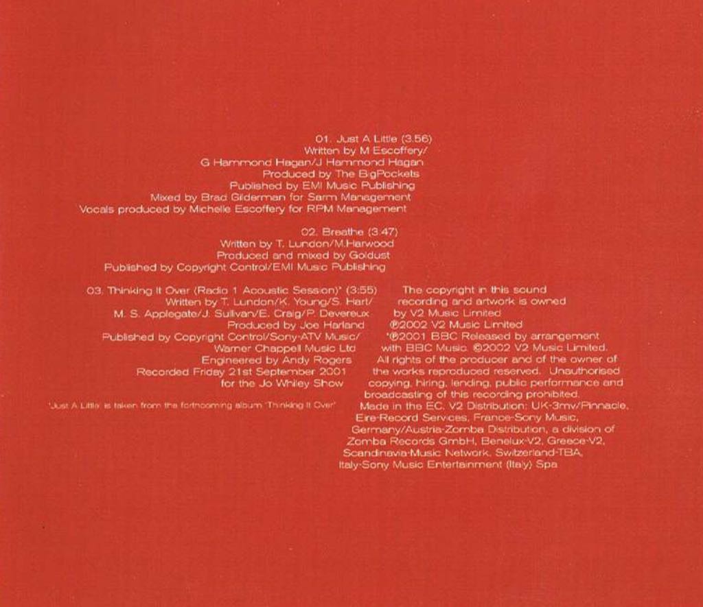 Just A Little (Single) - Liberty X (CD) music collectible [Barcode 5033197189635] - Main Image 2